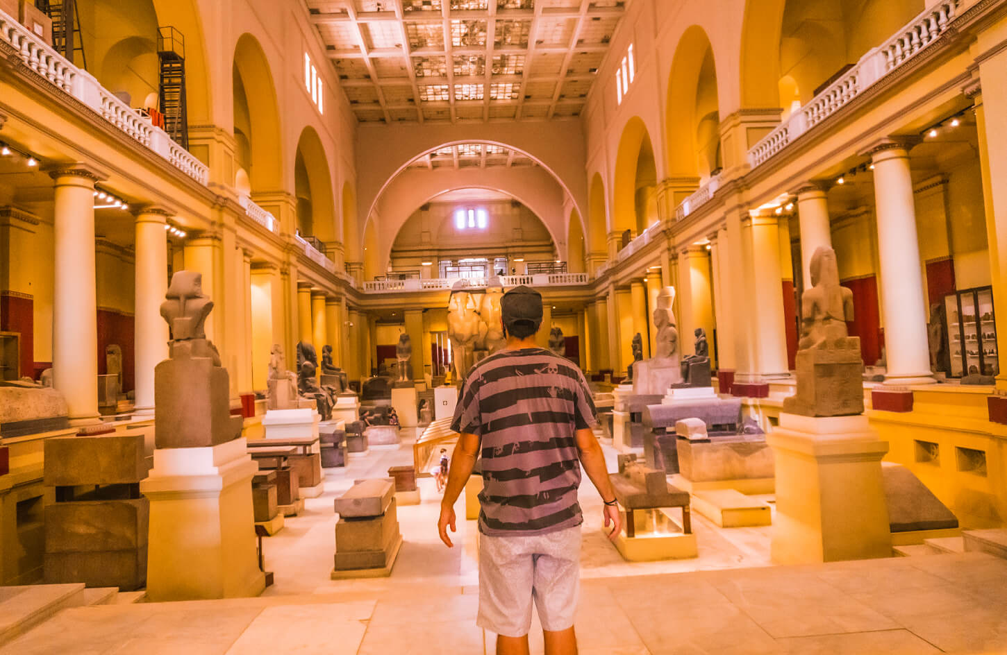 A-picture-of-a-visitor-in-the-first-hall-of-the-Egyptian-Museum